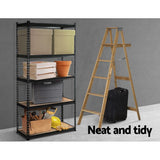 Darrahopens.com.au-1.8M 5-Shelves Steel Warehouse Shelving Racking Garage Storage Rack Grey