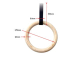 32mm Wooden Gymnastic Rings Olympic Gym Rings Strength Training