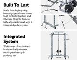 Power Rack Squat Cage Stands w Lat Pulldown Home Gym