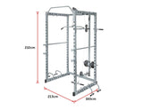 Power Rack Squat Cage Stands w Lat Pulldown Home Gym