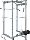 Power Rack Squat Cage Stands w Lat Pulldown Home Gym