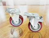 4 x 4" Heavy Duty PU Swivel Castor Wheels With Brake