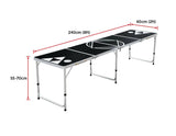 Professional 8ft Beer Pong Table Drinking Game