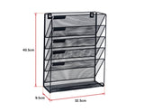 Wall Mount 6 Pocket Hanging File Sorter Organizer Folder Holder Rack Storage