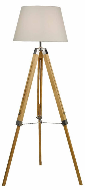 Modern Floor Lamp Wood Tripod Home Bedroom Reading Light 145cm