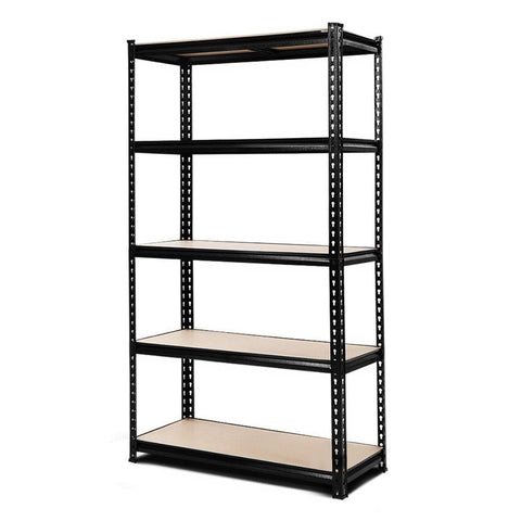 Darrahopens.com.au-1.8M 5-Shelves Steel Warehouse Shelving Racking Garage Storage Rack Black