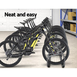 Darrahopens.com.au-1 6 Bike Floor Parking Rack Instant Storage Stand Bicycle Cycling Portable Racks Silver