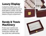 Darrahopens.com.au-10 Grids Wooden Watch Case Glass Jewellery Storage Holder Box Wood Display