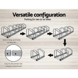 Darrahopens.com.au-1 6 Bike Floor Parking Rack Instant Storage Stand Bicycle Cycling Portable Racks Silver