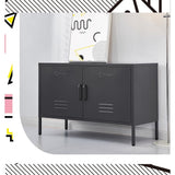 ArtissIn Buffet Sideboard Locker Metal Storage Cabinet - BASE Charcoal