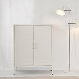 ArtissIn Sweetheart Metal Locker Storage Shelf Shoe Cabinet Buffet Sideboard White