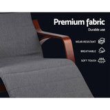 Artiss Fabric Rocking Armchair with Adjustable Footrest - Charcoal