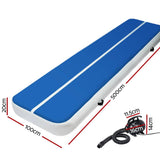 Everfit 5X1M Inflatable Air Track Mat 20CM Thick with Pump Tumbling Gymnastics Blue