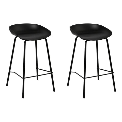 Artiss Set of 2 Metal Bar Stools - Black