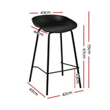 Artiss Set of 4 Metal Bar Stools - Black