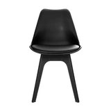 Artiss Set of 4 Retro Padded Dining Chair - Black