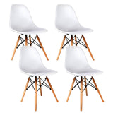 Artiss Set of 4 Retro Beech Wood Dining Chair - White