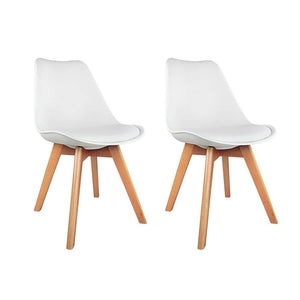 Artiss Set of 2 Padded Dining Chair - White