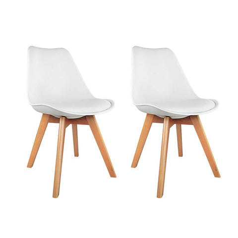 Artiss Set of 2 Padded Dining Chair - White