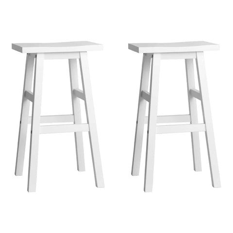 Artiss Set of 2 Beech Wood Bar Stools - White