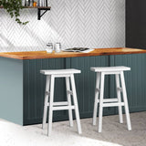 Artiss Set of 2 Beech Wood Bar Stools - White