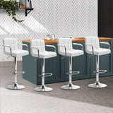 Artiss Set of 4 Bar Stools Gas lift Swivel - Steel and White