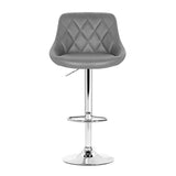 Artiss Set of 4 Bar Stools PU Leather Diamond Style - Grey