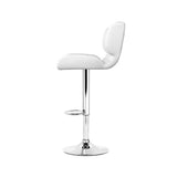 Artiss Set of 4 PU Leather Gas Lift Bar Stools - White and Chrome