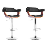 Artiss Set of 2 Wooden Bar Stool - Black and Wood