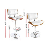 Artiss Wooden Gas Lift Bar Stool - White and Chrome