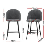 Artiss Bar Stools Kitchen Dining Chair Stool Chairs Sherpa Boucle Charcoal