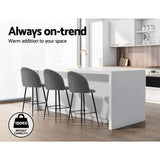 Artiss Bar Stools Kitchen Dining Chair Stool Chairs Sherpa Boucle Charcoal