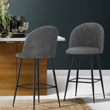 Artiss Bar Stools Kitchen Dining Chair Stool Chairs Sherpa Boucle Charcoal