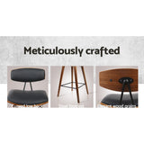 Artiss Set of 2 PU Leather Circular Footrest Bar Stools - Black