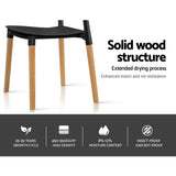 Artiss Set of 4 Wooden Stackable Dining Chairs - Black