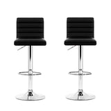 Artiss Set of 2 PU Leather Bar Stools Padded Line Style - Black