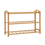 Artiss 3 Tiers Bamboo Shoe Rack Storage Organiser Wooden Shelf Stand Shelves