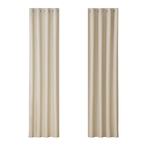 Artiss 2X Blockout Curtains Blackout Window Curtain Eyelet 140x230cm Beige