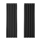 Artiss 2X Blockout Curtains Blackout Window Curtain Eyelet 180x213cm Black