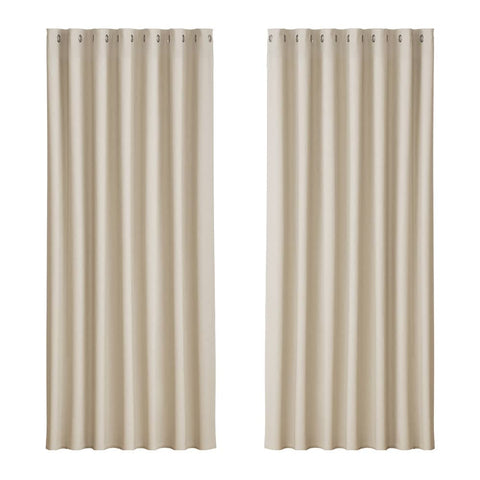 Artiss 2X Blockout Curtains Blackout Window Curtain Eyelet 240x230cm Beige