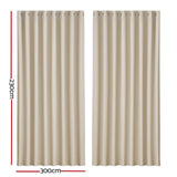 Artiss 2X Blockout Curtains Blackout Window Curtain Eyelet 240x230cm Beige