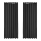 Artiss 2X Blockout Curtains Blackout Window Curtain Eyelet 240x230cm Black