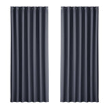 Artiss 2X Blockout Curtains Blackout Window Curtain Eyelet 240x230cm Charcoal