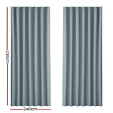 Artiss 2X Blockout Curtains Blackout Window Curtain Eyelet 240x230cm Grey