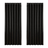 Artiss 2X Blockout Curtains Blackout Window Curtain Eyelet 240x230cm Black