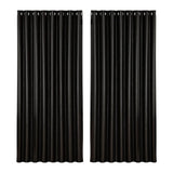 Artiss 2X Blockout Curtains Blackout Window Curtain Eyelet 300x230cm Black