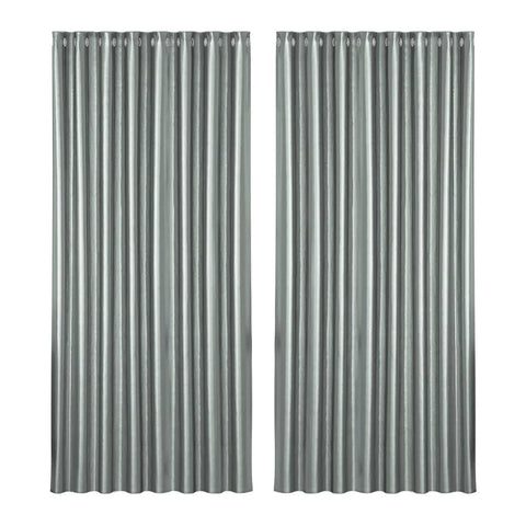 Artiss 2X Blockout Curtains Blackout Window Curtain Eyelet 300x230cm Grey