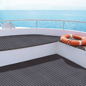 Seamanship EVA Foam Boat Flooring Mat Decking Sheet 240x90x0.6cm Dark Grey Decor