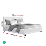 Artiss Neo Bed Frame PU Leather - White Double