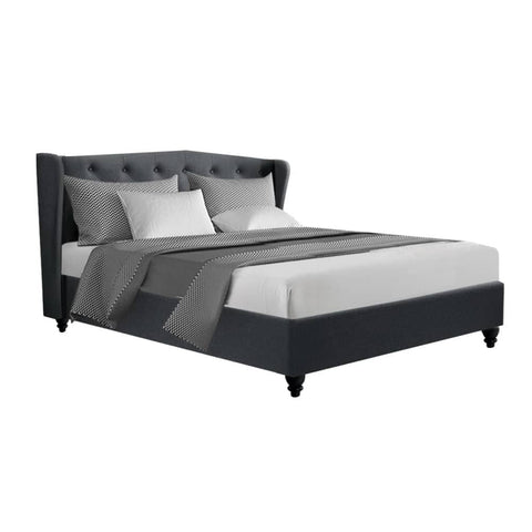 Artiss Pier Bed Frame Fabric - Charcoal Queen